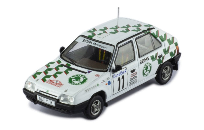 RAC414B SKODA FAVORIT 136L #11 E.TRINER - J.KLIMA RALLYE MONTE-CARLO 1993